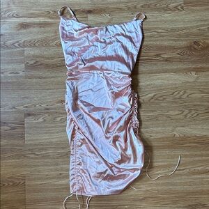 Small Peach Satin Adjustable length Dress